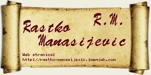 Rastko Manasijević vizit kartica